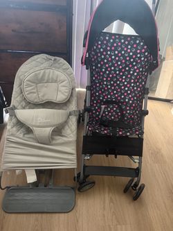 Minnie Mouse Stroller and bouncer