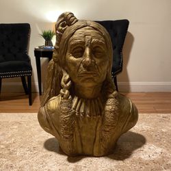Indian comanche chief Sculpture Art Statue   CHEAP !! $300
