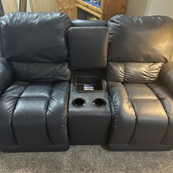2 Leather Movie Recliners 