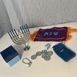 American Girl Hanukkah Accessory Set – Menorah, Dreidel, Gelt, Gift Box & More