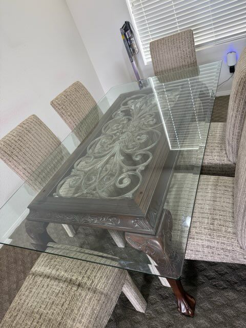 Glass Top Dining Table