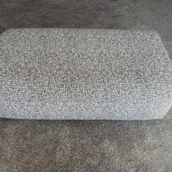 New Gray And Black Plush Ottoman