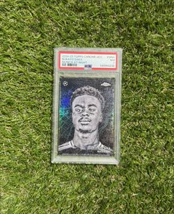 Bukayo Saka Munich at Night Insert 2024-25 Topps Chrome UEFA PSA 7