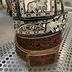 Cinturones de piel bordados  para hombre