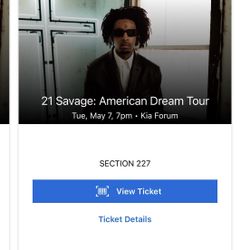 21 Savage Tickets