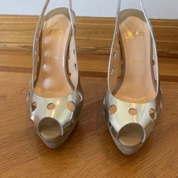 CHRISTIAN LOUBOUTIN GINZA 140 SPECCHIO SANDALS/HEELS ***Like New***