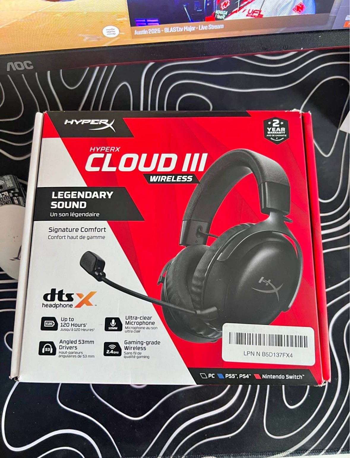 NEW Hyper Cloud 3 Wireless Black Gaming Headset