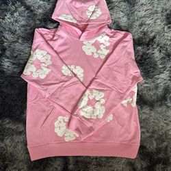 Pink Denim Tear Hoodie 