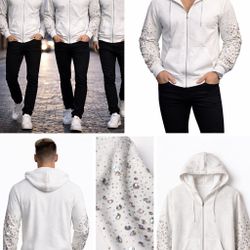 Zip Up Rhinestone Hoodie