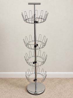 Chrome 4 Tier Rotating Retail Display Spinner Rack