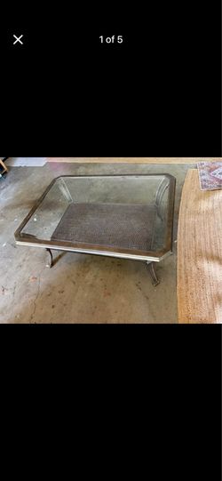 Glass Top Metal Coffee Table