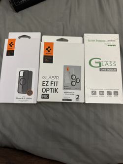 Iphone 15 Pro Max Tempered glass, Camera Protector And Case