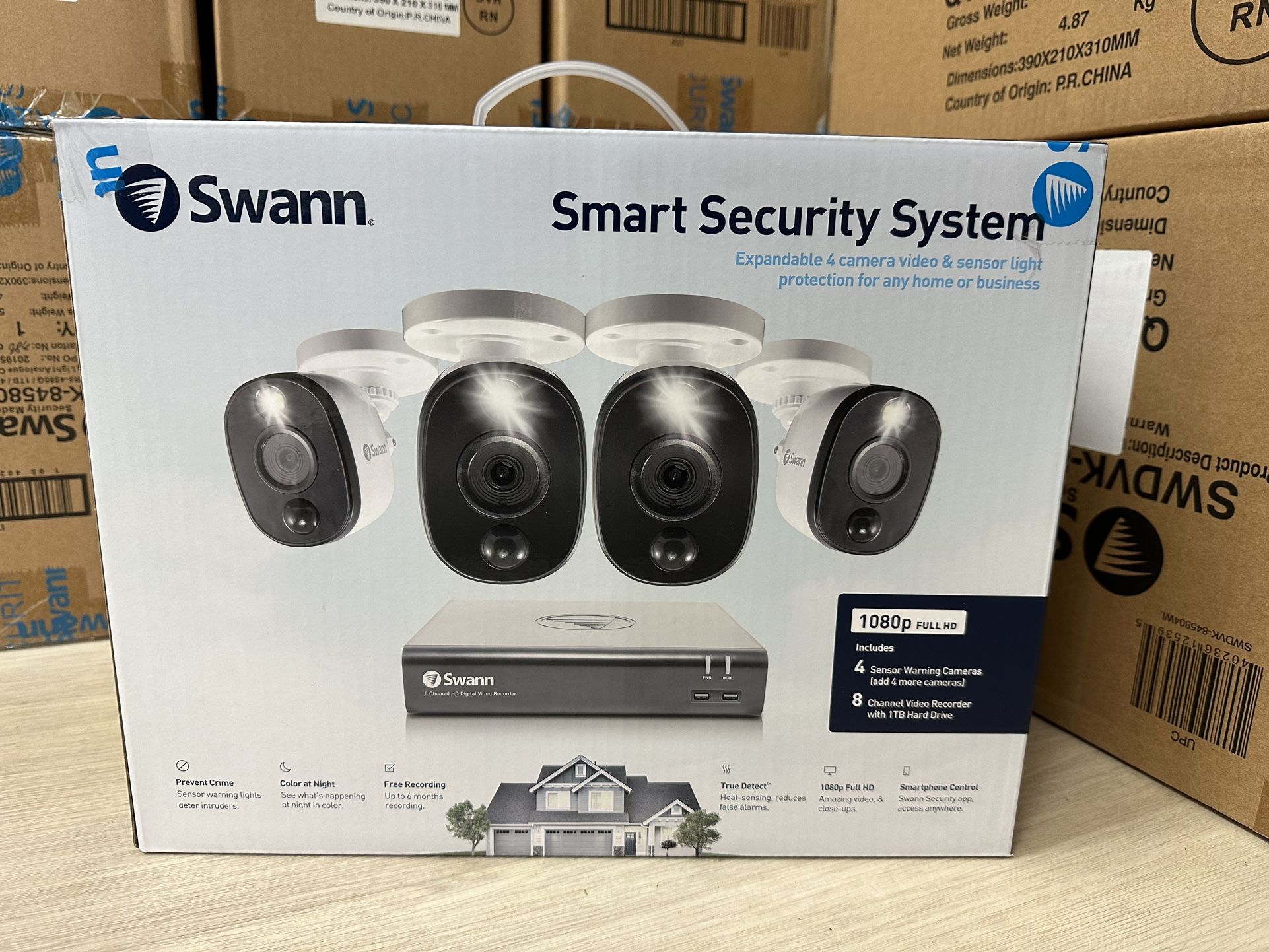 Swann Smart Security System - 4 Cameras And Video Recorder