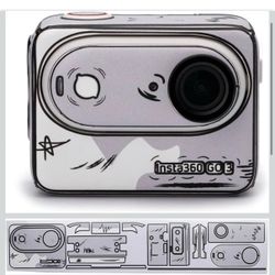 Protective Sticker for Motion Camera Body for Insta 360 GO 3 - Waterproof, Scratch Resistant, Sweatproof, 3M Material (2D Graffiti)