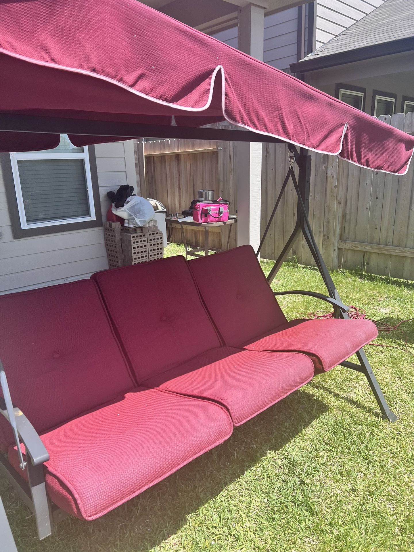 Mainstays Belden Park 3 Person Seat Outdoor Furniture Patio Swing and for Sale in Spring, TX