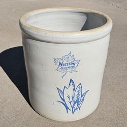 6 GALLON VINTAGE WESTERN STONEWARE CROCK