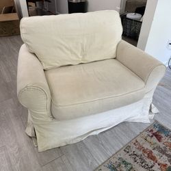 Low-Sitting Cream  Love Seat 