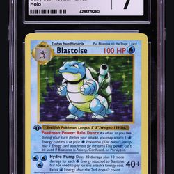 1999 Pokemon Base Set Shadowless 1st Edition Holo Blastoise #2 CGC 7 NRMT