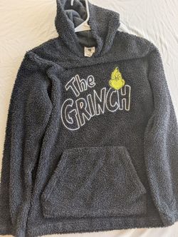 The Grinch Adult XL Fuzzy Black Hoodie Sweater Ugly Christmas Sweater