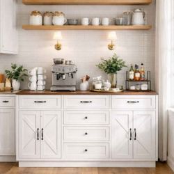 Sideboard Buffet Cabinet with Storage, 55" Large Buffet with 6 Drawers and 4 Doors, 