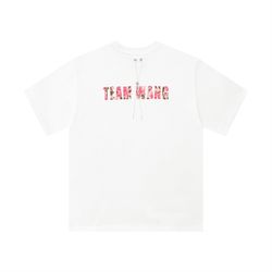 Team Wang Colorful Letter Print White Short-Sleeved T-Shirt 