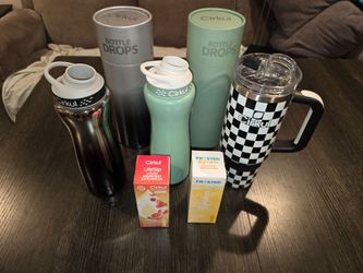 New & Used Cirkul flavor infused metal refillable bottles 2 sip cartridges included