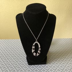 Paparazzi Purple Rhinestone & Silver Pendant Long Necklace 