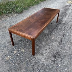 Vintage Mid Century Danish Style Walnut Coffee Table 