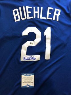 Autographed Dodger jersey by Walker Buehler