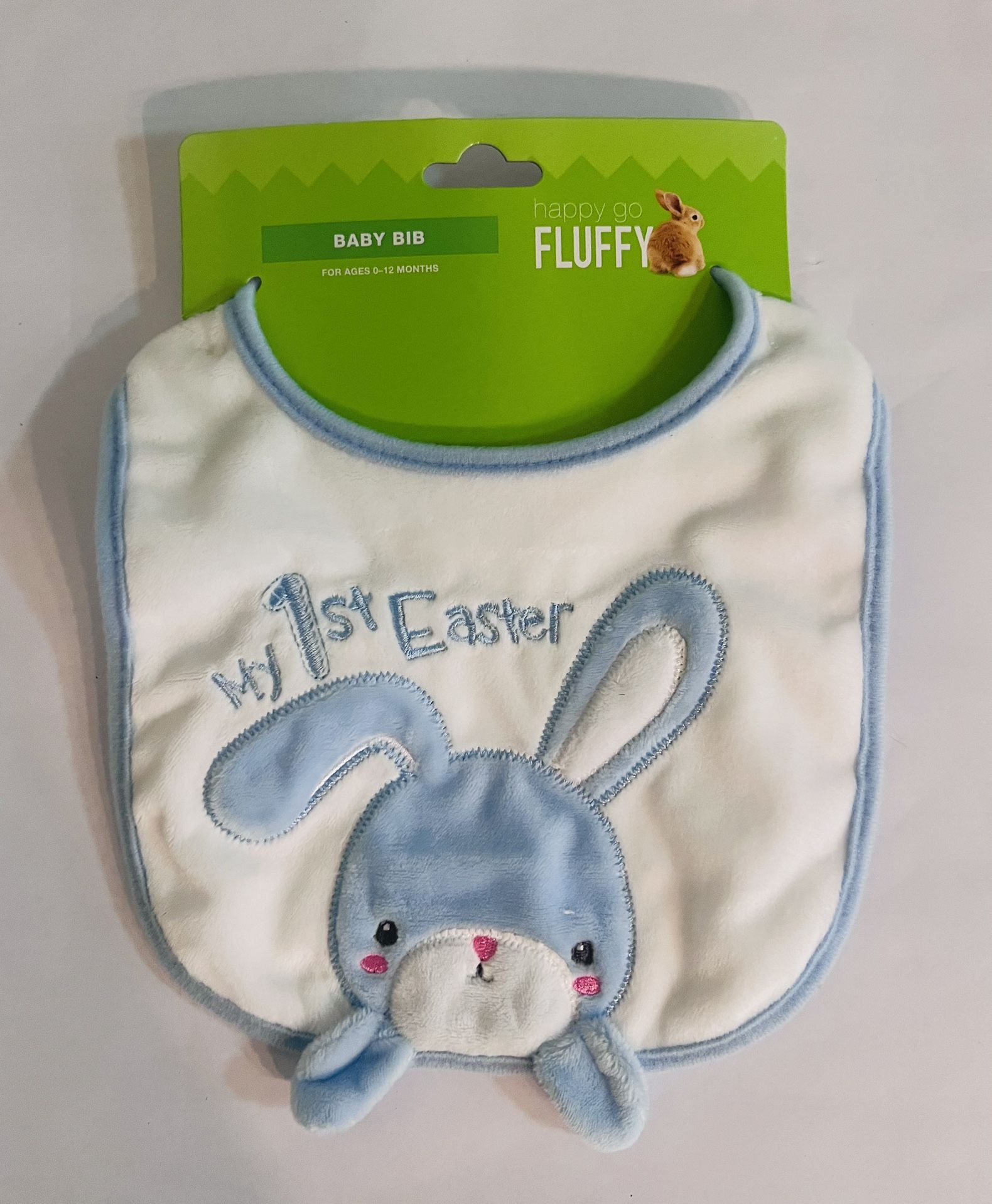 Happy Go Fluffy My First Easter Baby Boy Bib and Booties NWT Super Soft