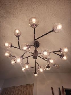 Modern Sputnik Chandelier with Globe Bulbs