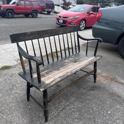 Vintage L. Hitchcock Maple Bench