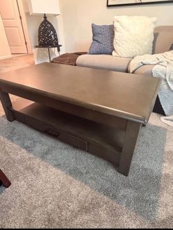 wooden coffee table