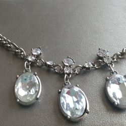 Designer MODERN Silver CZ Diamond Necklace