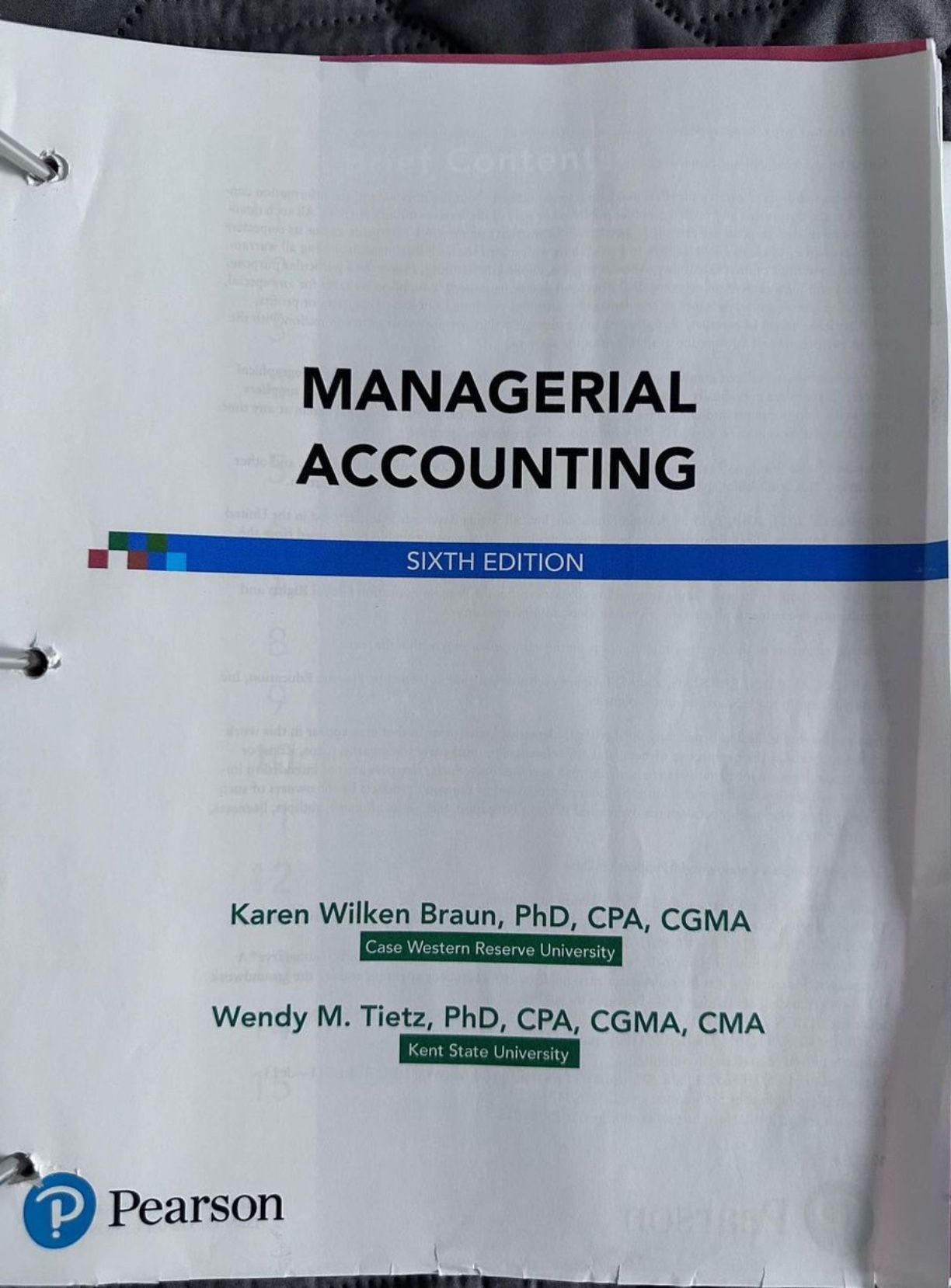 Managerial Accounting 6th edition textbook no code