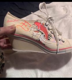Ed Hardy vintage wedge sneakers