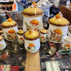 Mushroom Canister Set 1978 Sears and Roebuck