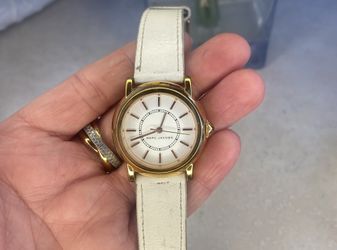 Marc Jacobs Rose Gold White Band Leather Women’s Watch