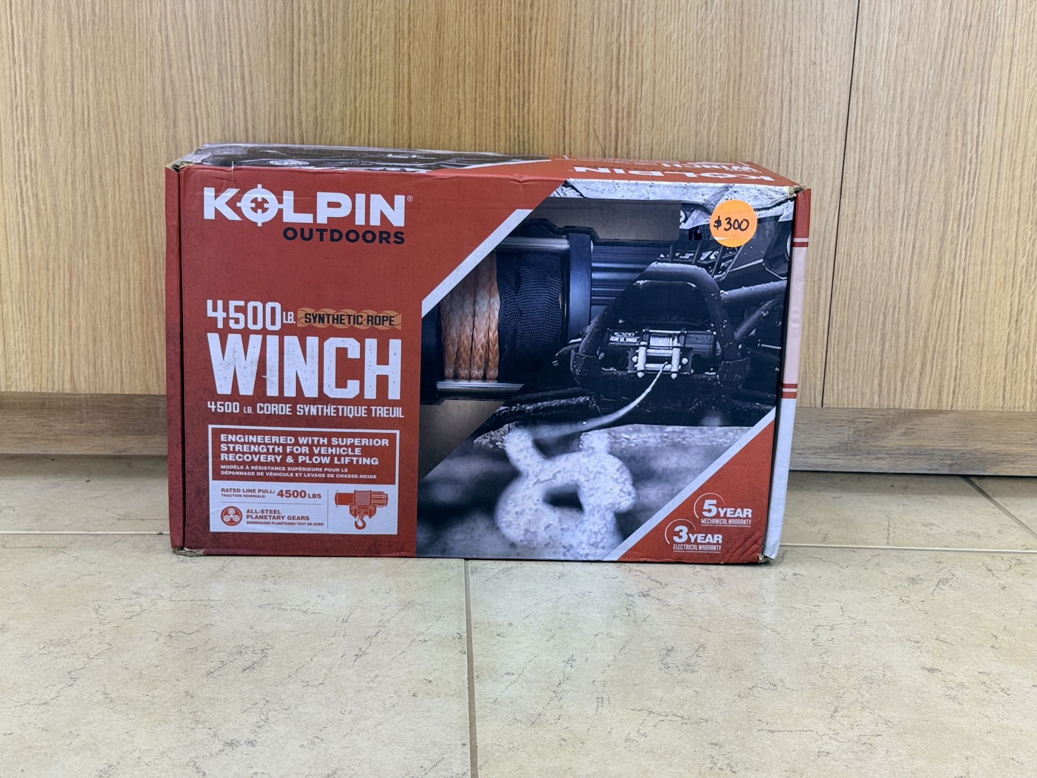 KOLPIN OUTDOOR 4500 LB. SYNTHETIC ROPE WINCH