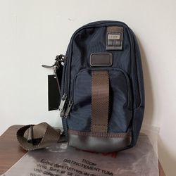 TUMl Blue Nylon Crossbody Sling Bag 