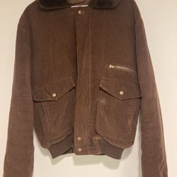 Corduroy Lined Coat - Brown - Large