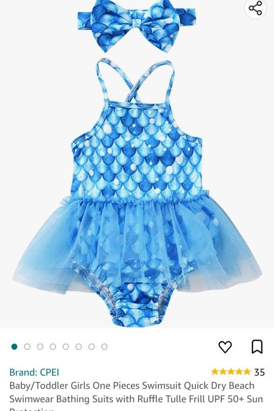 New Beautiful Bathing.  Comes W/ Matching Bow. See All Photo's.  Cash Pickup Only 