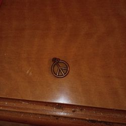 Vintage Bronze Peace Sign Charm