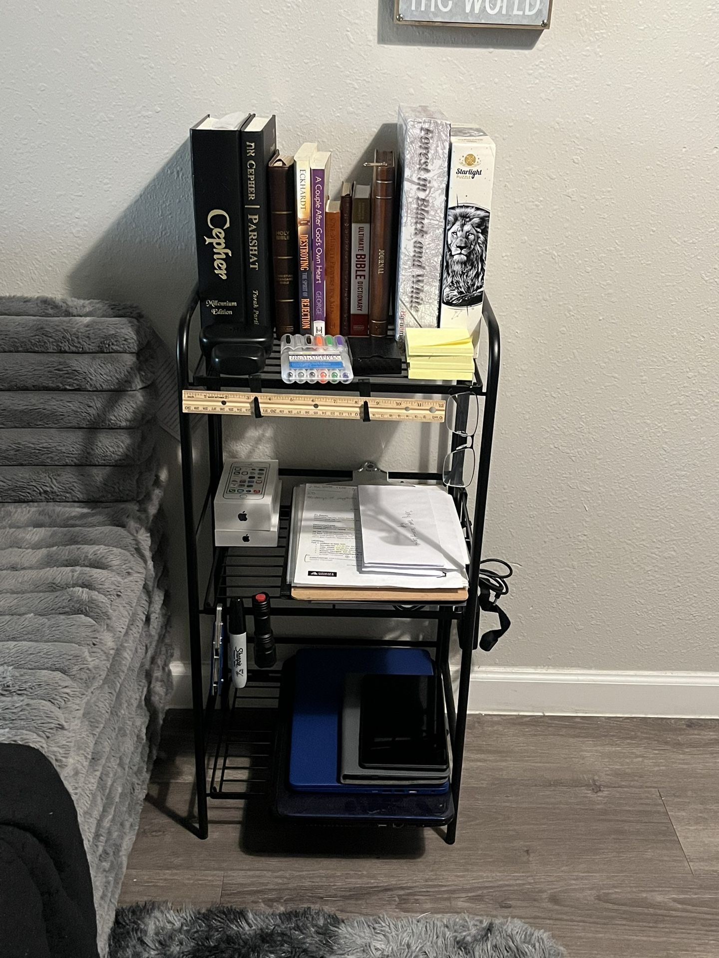 Black Metal 3-tier Book/work Case