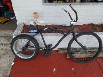 Beach cruiser turned it into a chopper bike.
