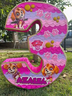 Skye paw patrol number three pinata número tres