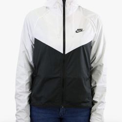 Nike Women's Sportswear Windrunner Jacket (Small, White/Black/Black)