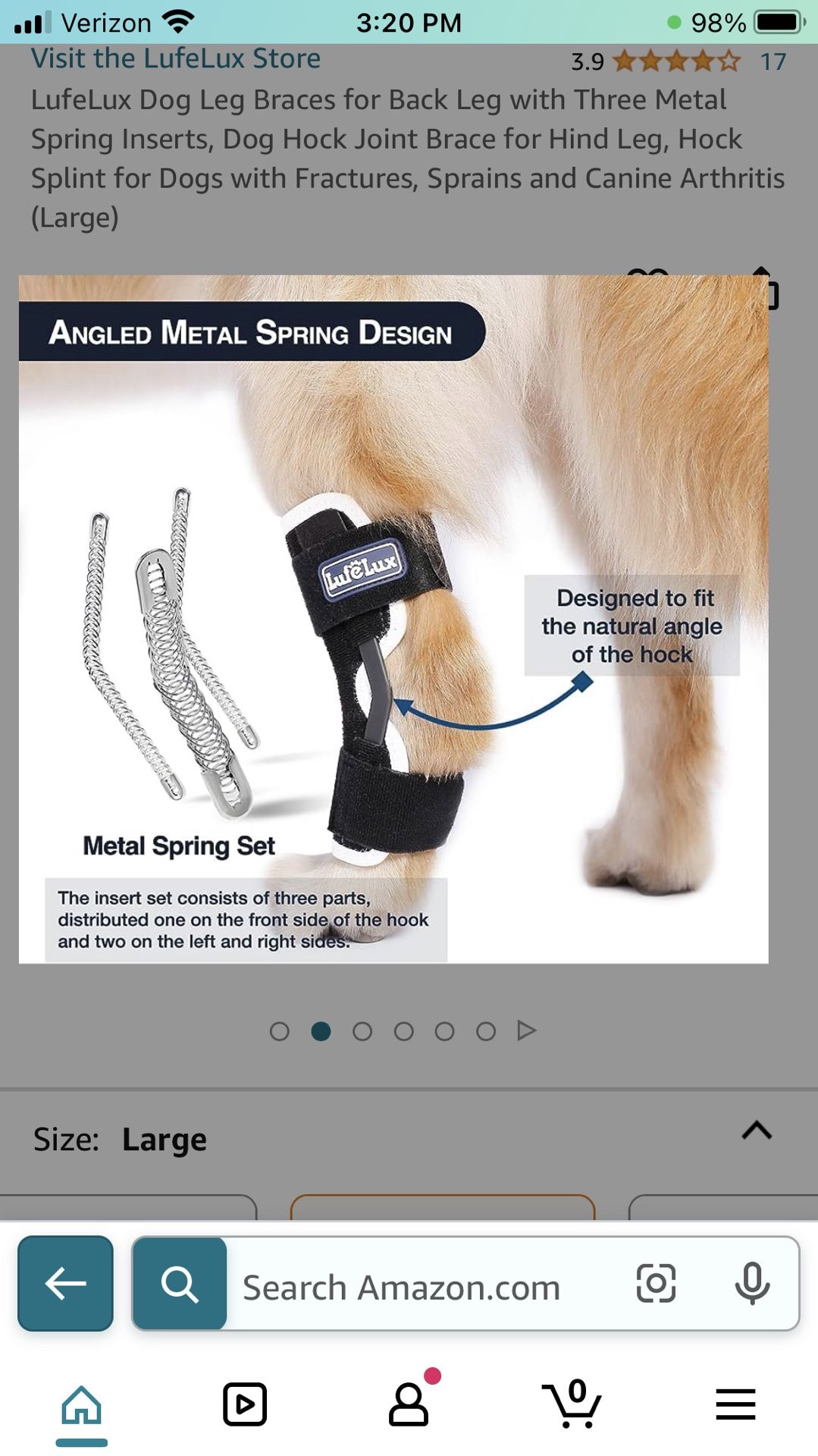 Dog Leg Braces for Back Leg with Three Metal Spring Inserts, Dog Hock Joint Brace for Hind Leg, Hock Splint for Dogs with Fractures, Sprains and Canin