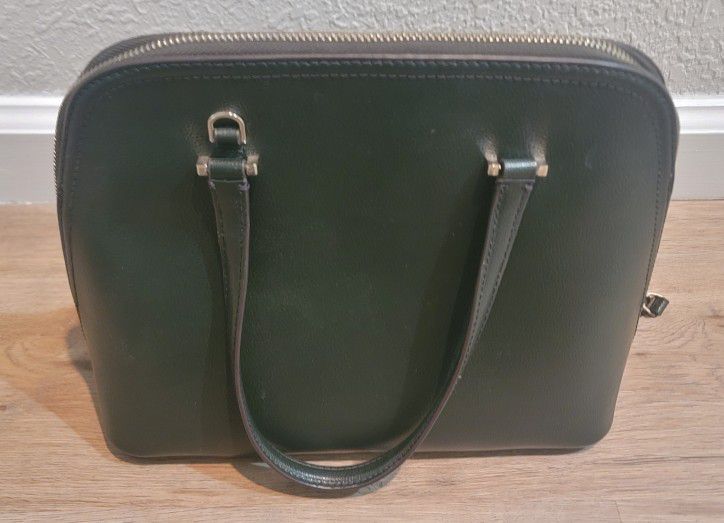 Kate Spade Green Leather Satchel Bag Purse Handbag