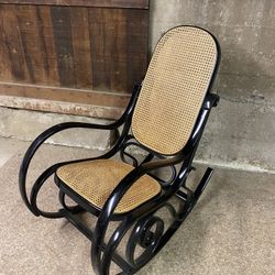 Thonet Rocking Chair With Black Frame